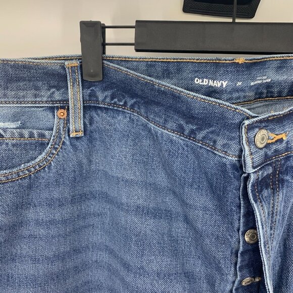 Old Navy Jeans Womens Plus 26 Slouchy Taper Ankle High Rise Button Fly Blue - Picture 4 of 11